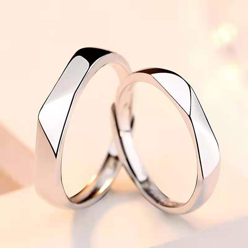 Cincin Berlian Bahan Stainless Steel 925 Dapat Disesuaikan Untuk Pria Dan Wanita