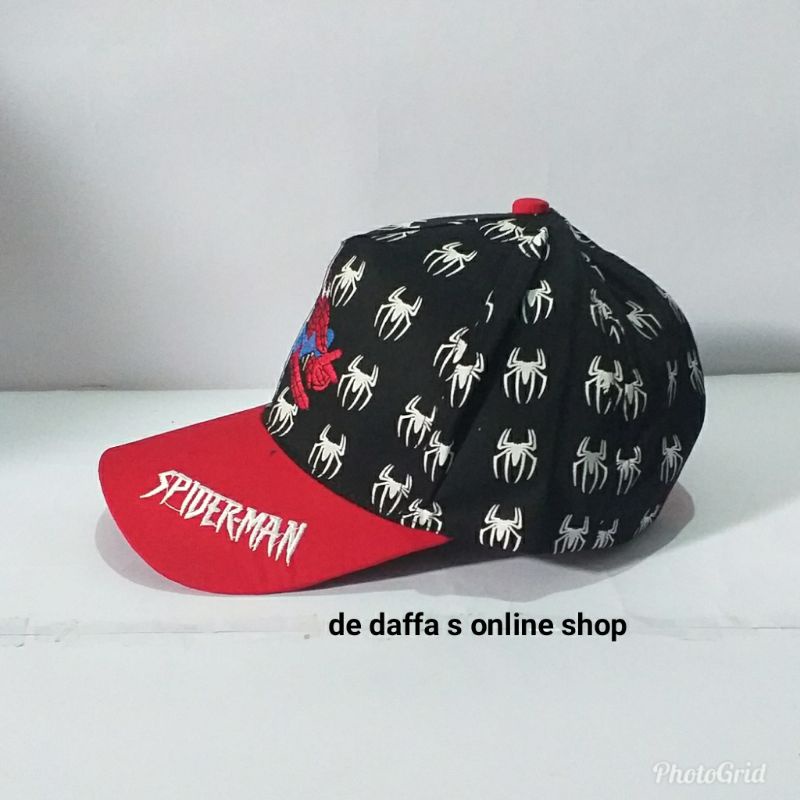 Topi Anak Baseball karakter Spiderman Marvel Bordir Full print