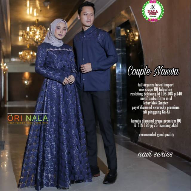  Couple  Naswa Gamis  Set Couple  Baju  Koko Orinala Baju  