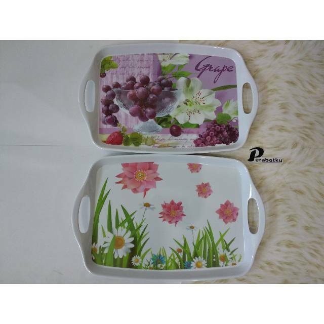 Nampan Talam Baki Melamin Motif + Gagang 73014S MT