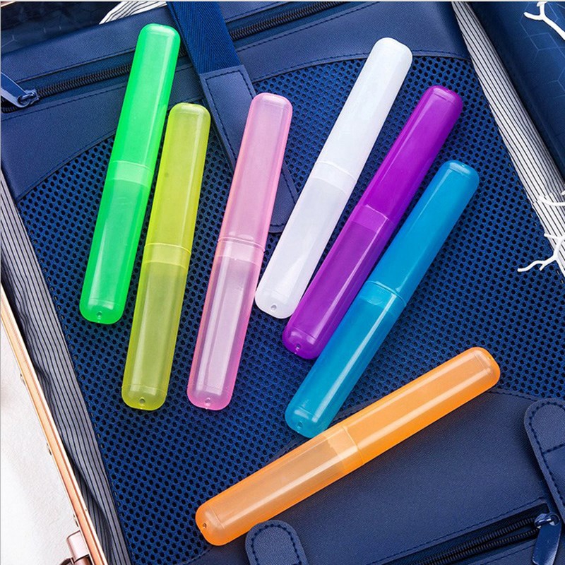 Kotak Holder Pelindung Sikat Gigi Portable Bahan Plastik Untuk Camping / Travel / Hiking