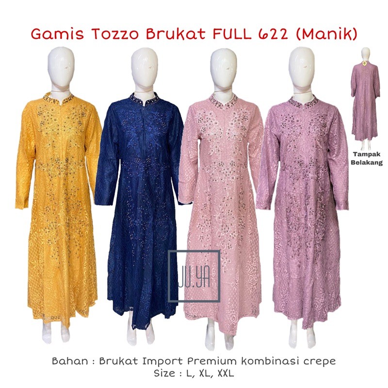 NEW Gamis Tozzo Brukat FULL 622 (Manik Mewah)