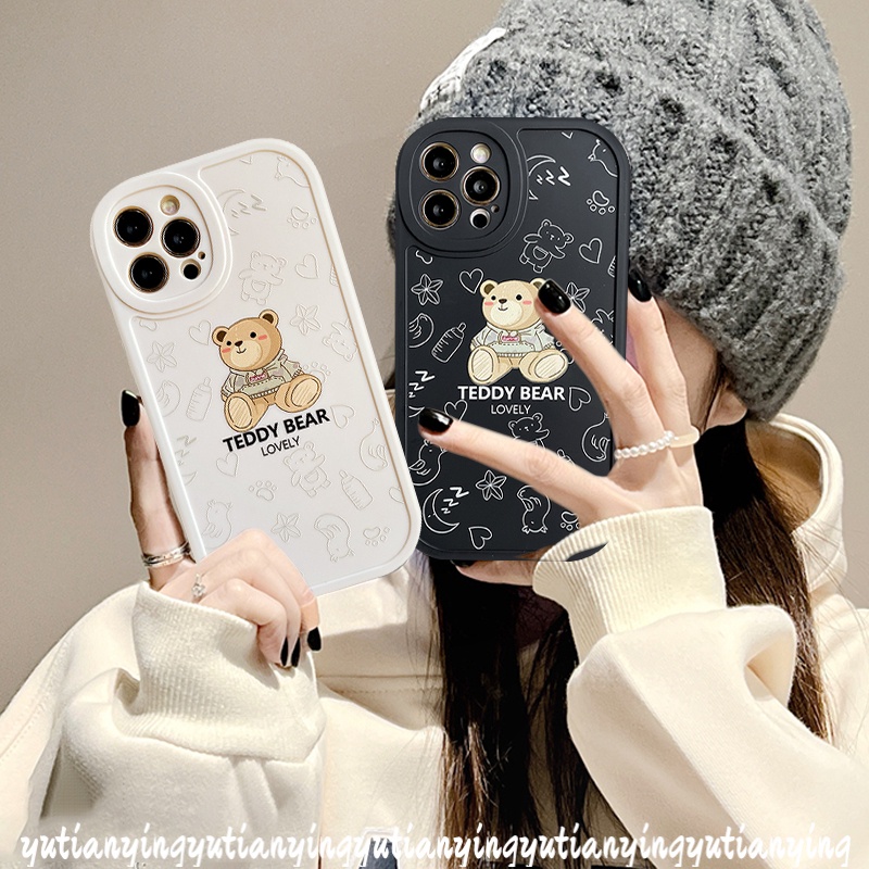 Casing Silikon Xiaomi Redmi Note 9 11Pro 10 8 9s 10s 11 11s 9pro 10pro Max Plus Redmi 10A 10C 9A 10 9T 9C M3 X3C NFC Mi POCO M3 X3 Pro Motif Teddy Bear