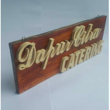 papan nama kayu jati belanda