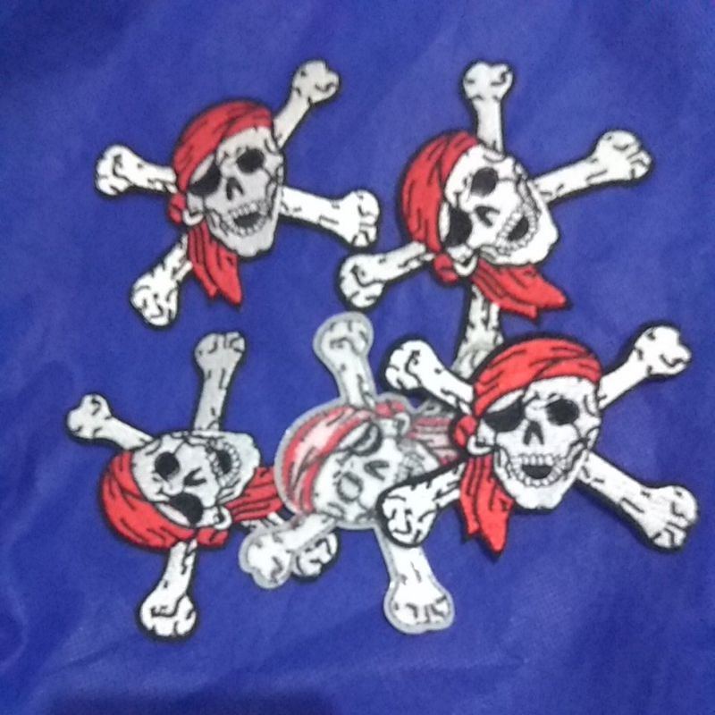 aplikasi bordir bajak laut pirate cloth patch