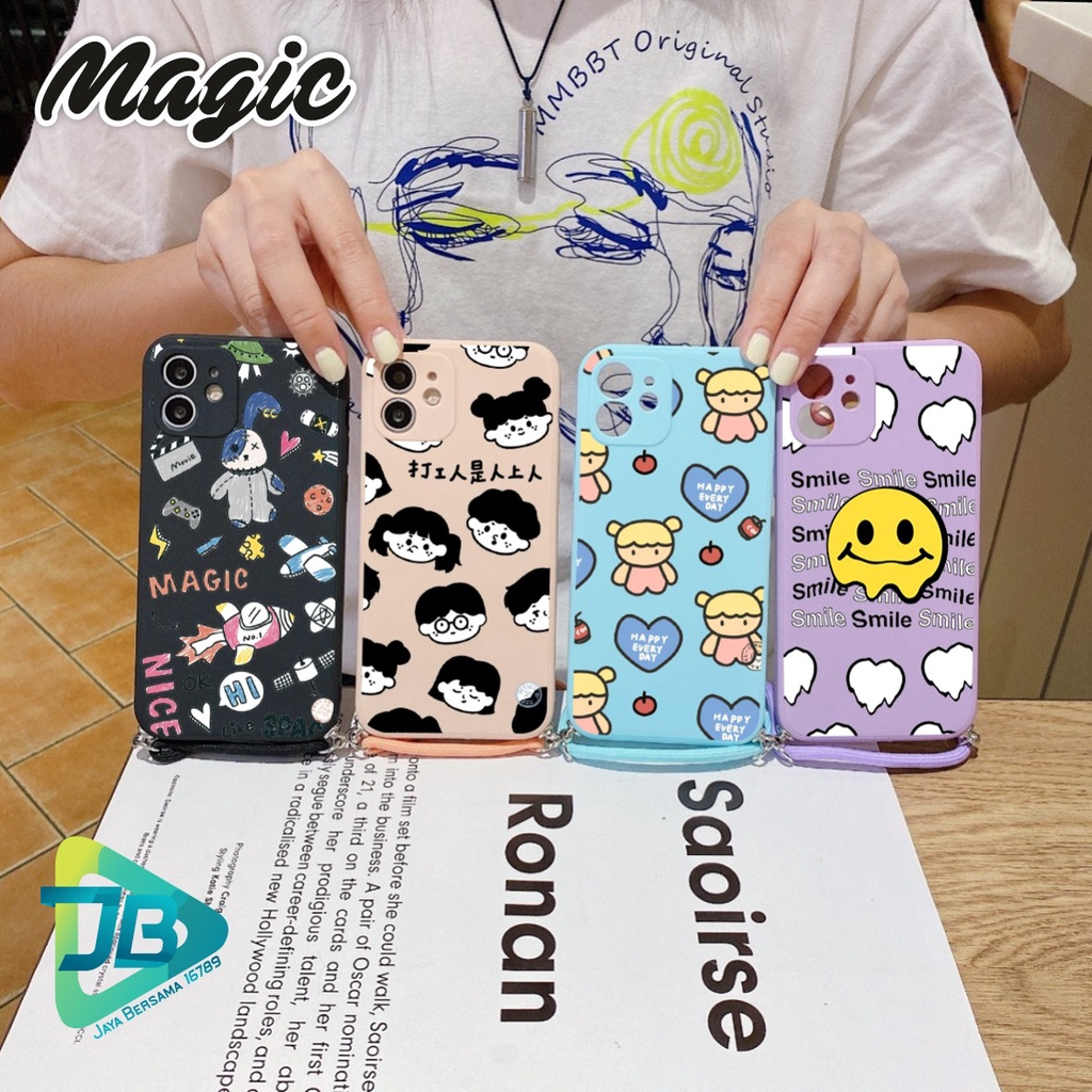 SOFTCASE SILIKON SLINGCASE TALI LANYARD STRAP PHONE MACARON PELINDUNG KAMERA MAGIC OPPO VIVO SAMSUNG XIAOMI REALME IPHONE ALL TYPE JB5506