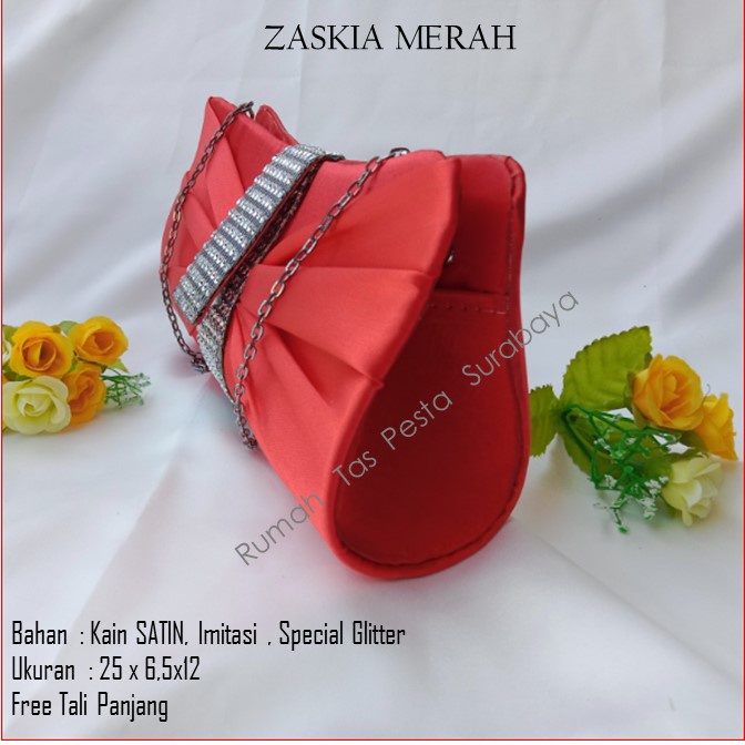 Tas Imut,Tas Kondangan,Tas Gliter,ZASKIA MERAH