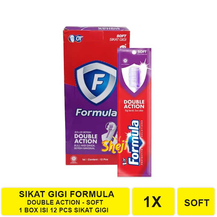 1 BOX ISI 12 PCS SIKAT GIGI FORMULA DOUBLE ACTION