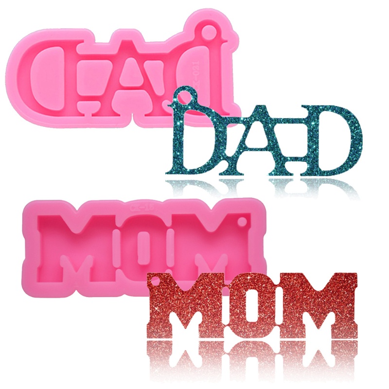 SIY  Mom Dad Resin Mold Letter Mother's Father's Day Keychain Pendant Resin Mold Tool