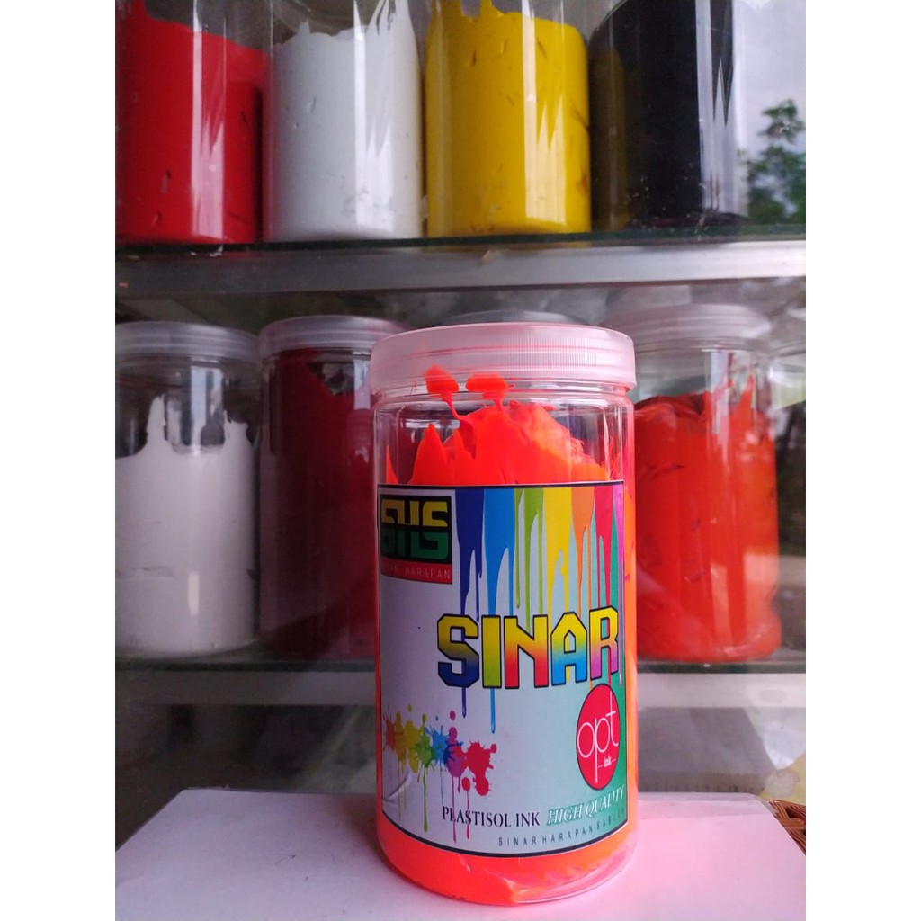 

Plastisol Flou orange Sinar Harapan Sablon kemasan 1kg
