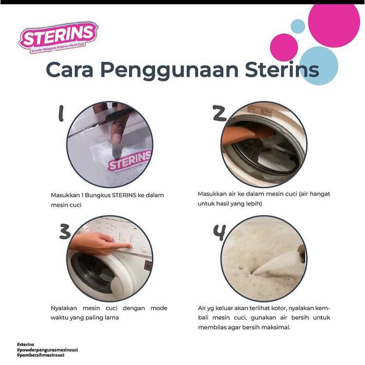 NEW STERINS Washing Machine Cleaner 300gr PEMBERSIH MESIN CUCI