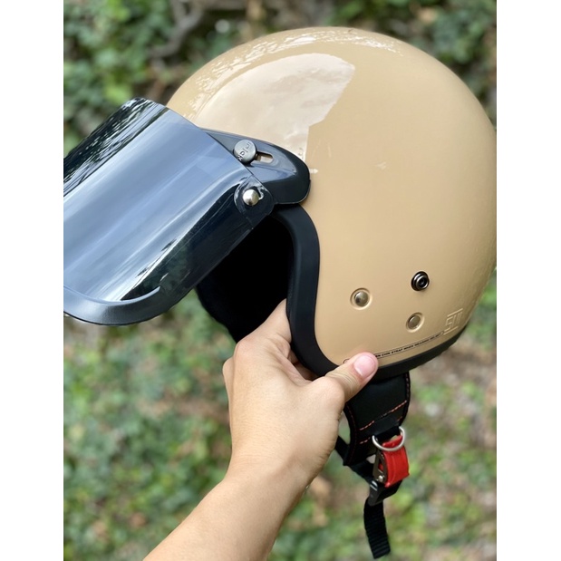 Helm Bogo Dewasa List Chrome Retro Pria Wanita SNI