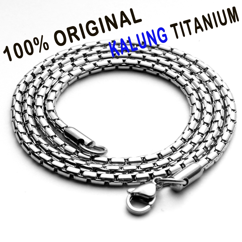 【COD】100% Original Titanium Kalung Anti Karat (Length50cm)1225#