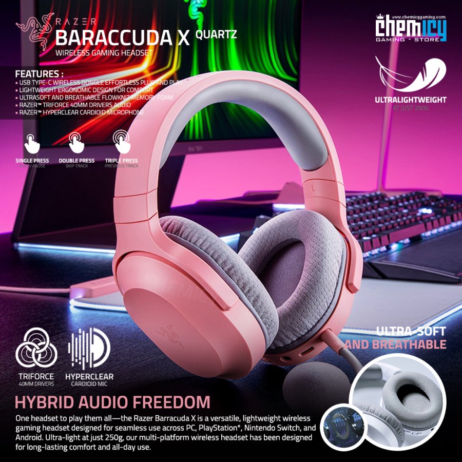 Razer Barracuda X Quartz Wireless Multi-platform Gaming Headset