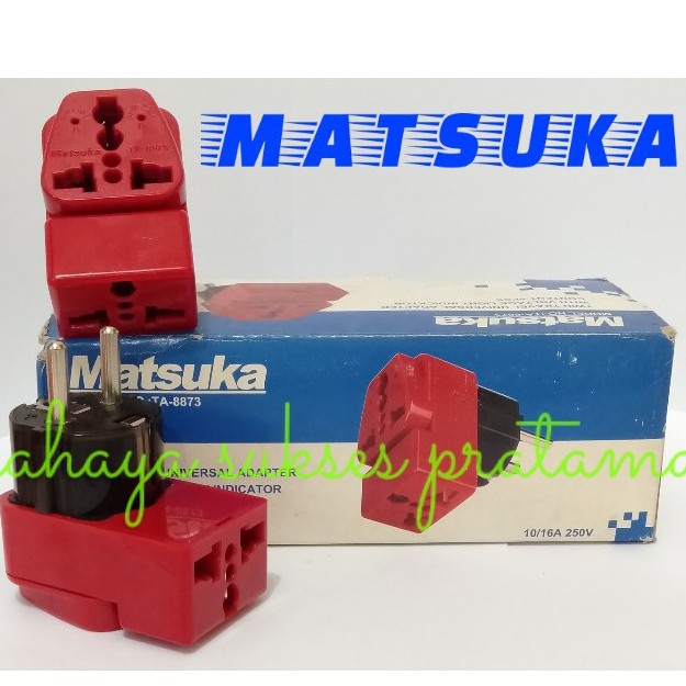 Universal Travel Adaptor/Over Steker Twin/Double Dengan Lampu Indikator TA 8873 Matsuka