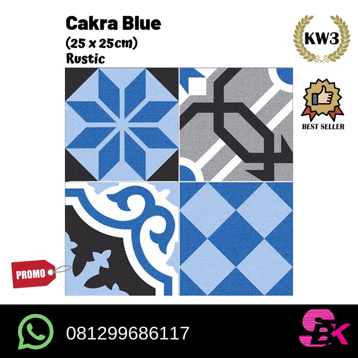 Jual Keramik Lantai Kamar Mandi 25x25 Cakra Blue Shopee Indonesia