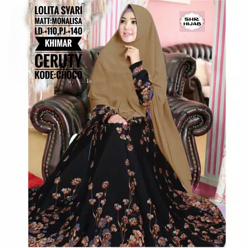 Gamis + Khimar ceruty syar'i jumbo