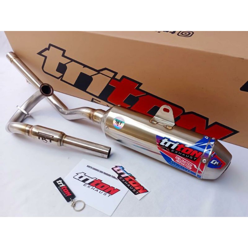 Knalpot Racing Original Triton Exhaust Cr-5 Series KLX150-WR155-CRF150 Terlaris