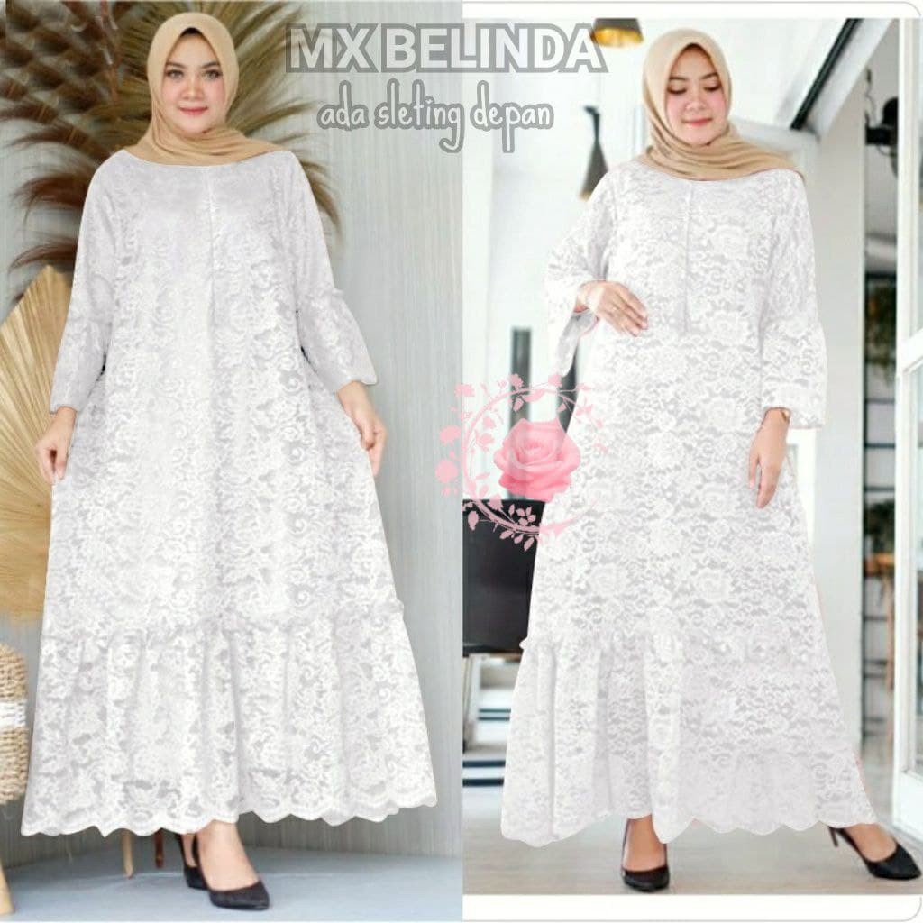 indobest MX BELINDA JUMBO 5XL 4XL/3XL/2XL/XL/ BUSUI / BRUKAT GAMIS DRESS WANITA / BAJU PESTA LENGAN PJG