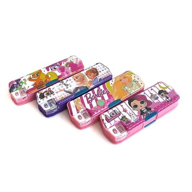 

Tempat pensil / kotak pensil magnet glitter lol frozen little pony cars doraemon barbie