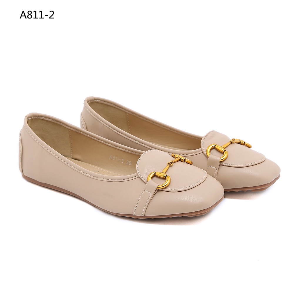 GC  Leather Horsebit Ballerina Flat Shoes #A811-2