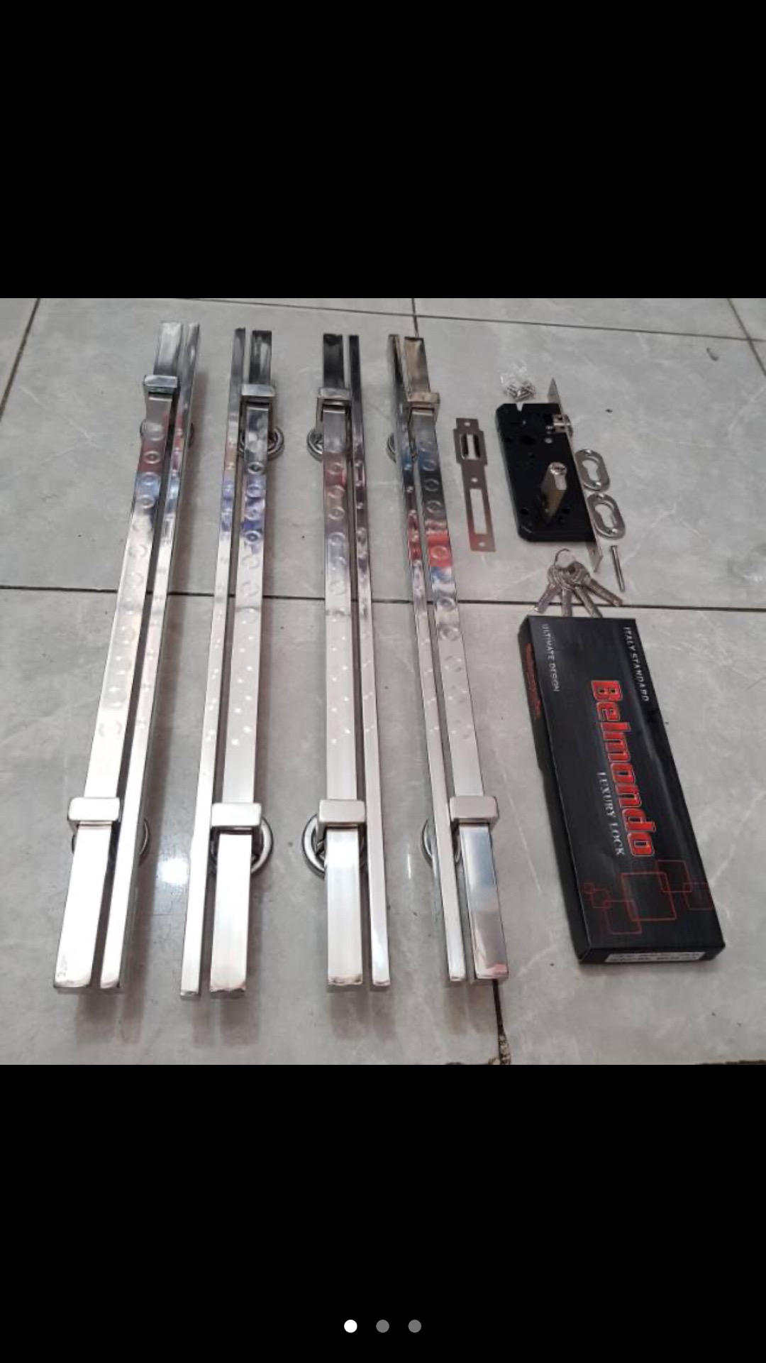 Handle Pintu Stainless Minimalis 60cm 2set+kunci Pelor Promo