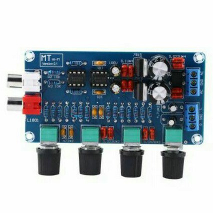 Diy Tone Control Preamp Stereo Pre-amplifier Board DIY Set 4 Channel Tegangan CT 15V