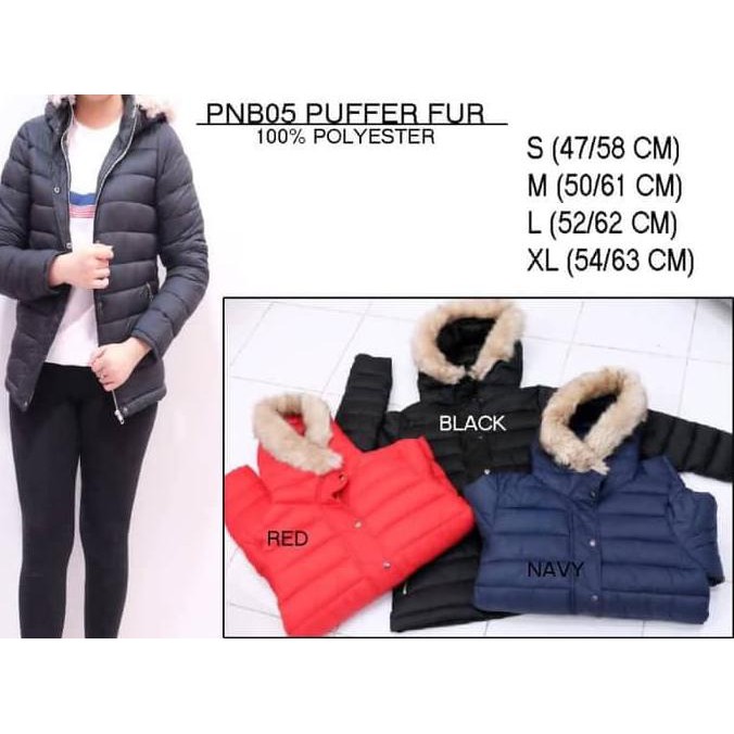 KUALITAS BAGUS JAKET BRANDED WANITA - PULL&BEAR 05 PUFFER FUR