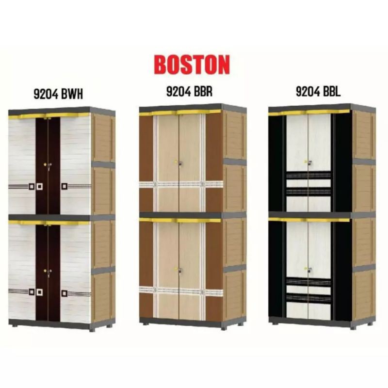 KHUSUS KARGO lemari motif dewasa susun 4 pul kunci Naiba Boston