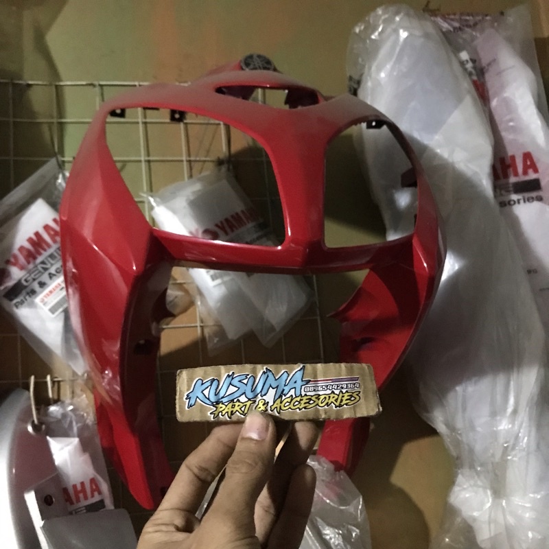 tameng depan nouvo z merah cabe original abs