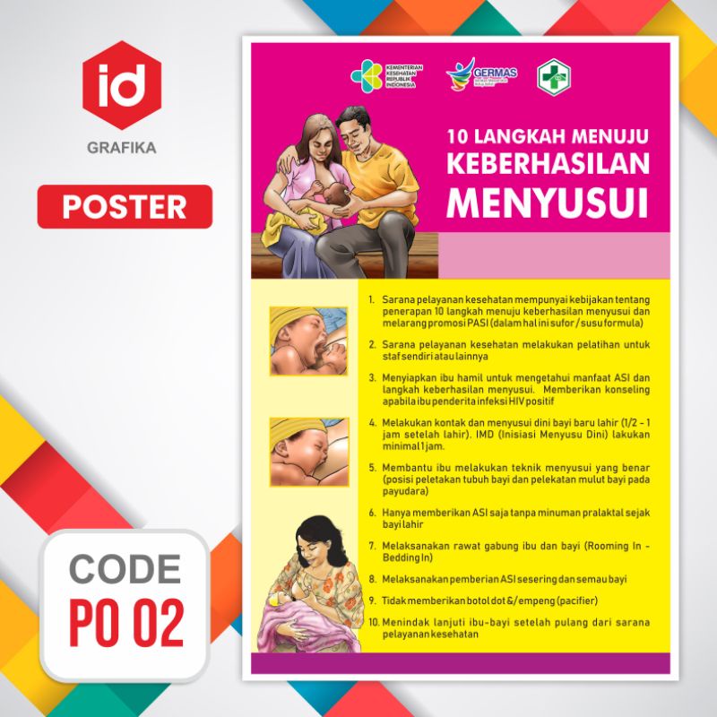 POSTER 10 LAANGKAH MENUJU KEBERHASILAN MENYUSUI, POSTER KEBIDANAN, POSTER KESEHATAN