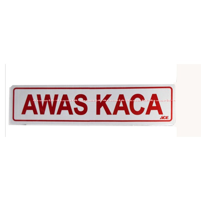 Kris Stiker Awas Kaca Sticker Mudah Diaplikasikan Pada Permukaan Metal Kaca Atau Plastik Watch out for Glass Krisbow Ace Awaskaca