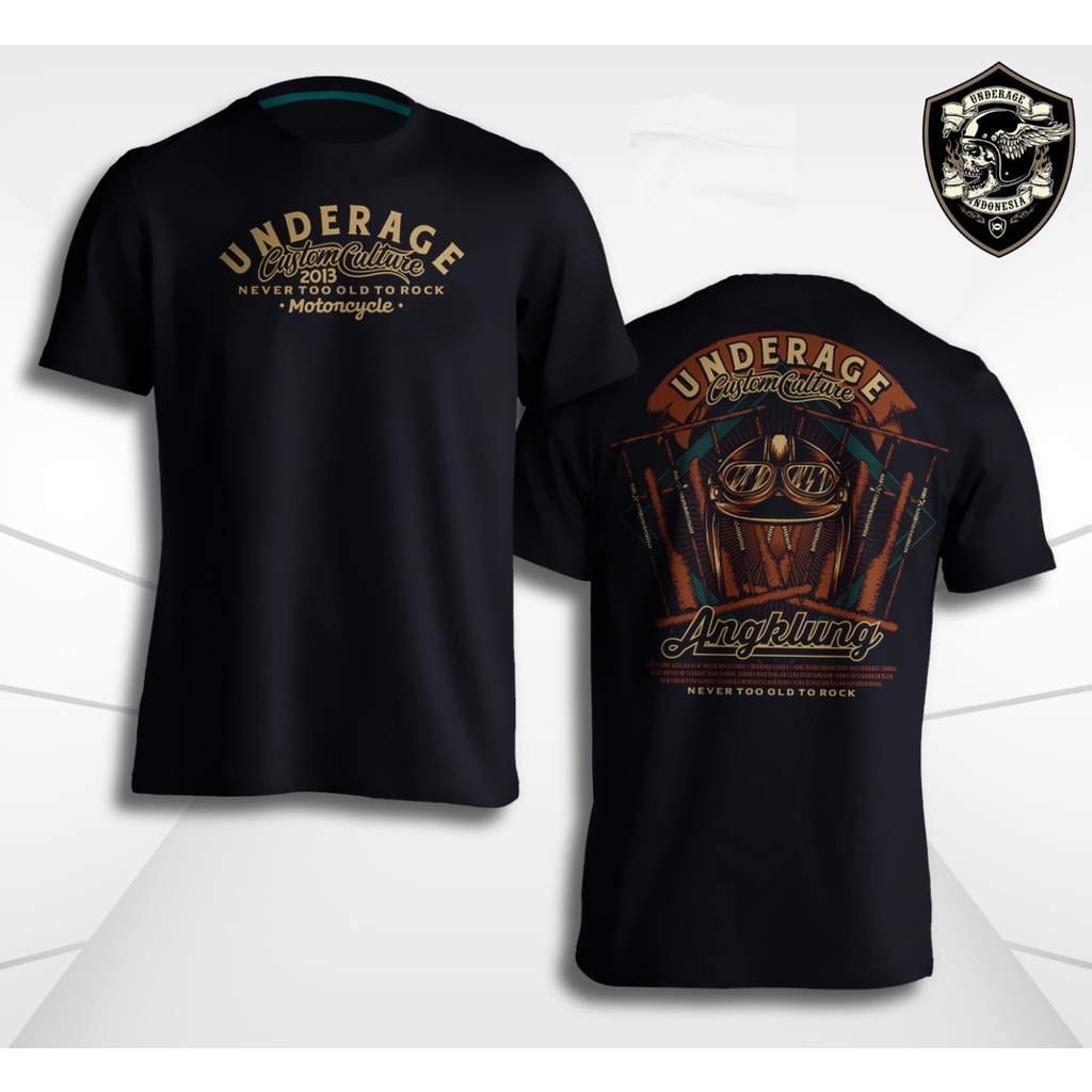 Jual Underage T-Shirt Angklung Series Black | Kaos Motor | Shopee Indonesia