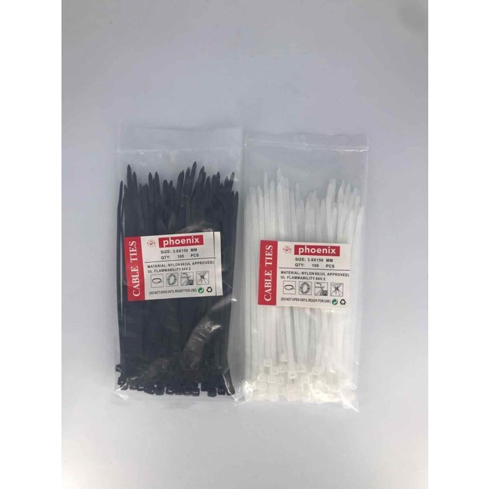 

Kabel Ties Cable Tie 3.6 x 150mm (15cm) CV 150 - Putih Kabel ties