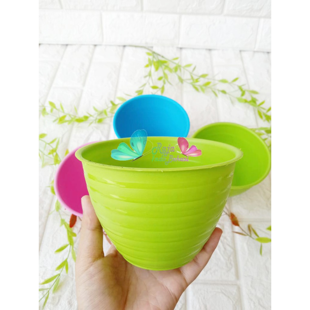 Pot Tawon Mdn 12 Warna Warni Pot Tawon 12 Cm - Pot Plastik 12cm Vas Bunga Tawon Bulat Pot Tawon 12