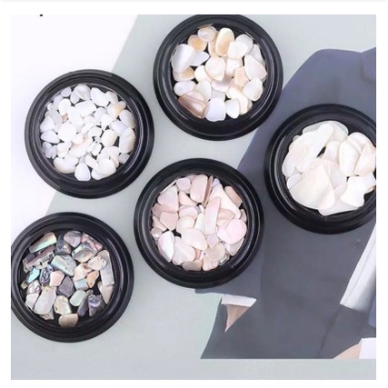 SEASHELL STONE POT HIASAN BATU ALAM KUKU GAYA JEPANG HIASAN KUKU NAIL ART STONE