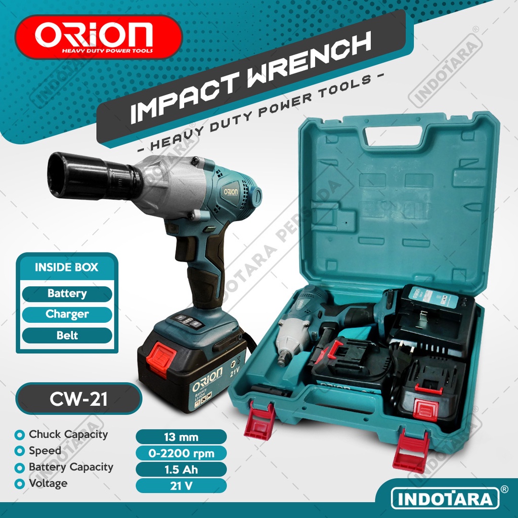 CORDLESS IMPACT WRENCH / mesin impact pembuka baut elektrik Orion CW21