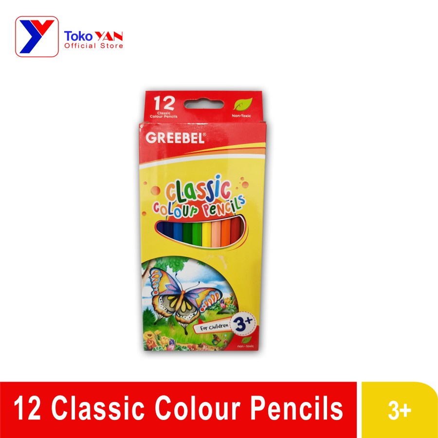 

Pensil Warna Greebel Classic Colour Pencils - 12 Warna untuk anak 3+