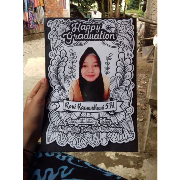 

Kado Unik kado custom Kado Graduation ukuran 8R Doodle Art Gift kotak kado