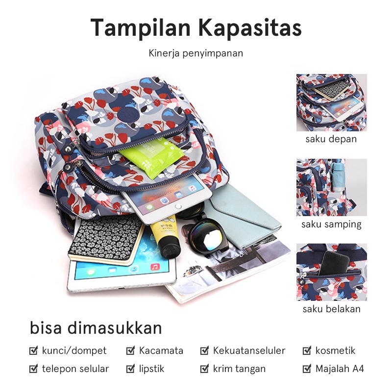 Hathin muii  N65 tas ransel laptop 14 inch wanita BAG terbaru  merk tracker - Ransel Wanita