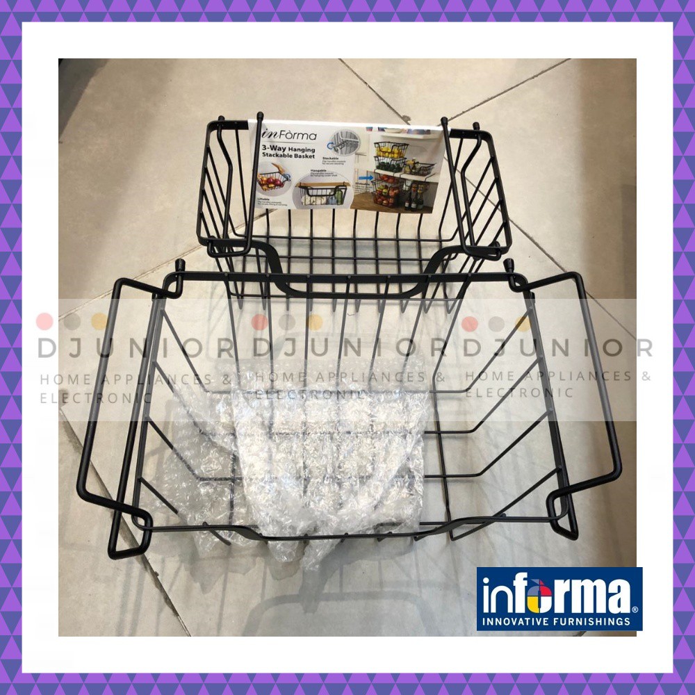 INFORMA - FELLI SET / RAK GANTUNG BUMBU / HANGING STACKABLE BASKET / KERANJANG BESI SISIPAN SERBAGUNA