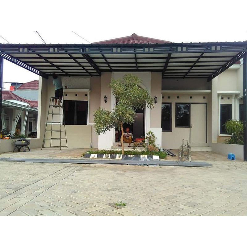 KANOPI MINIMALIS BERPEREDAM GRC/ATAP SPANDEK