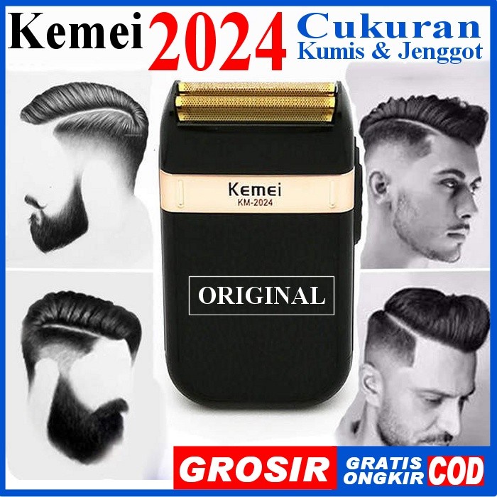 COD alat cukur kumis jenggot kemei terbaru KM-2024 super tajam