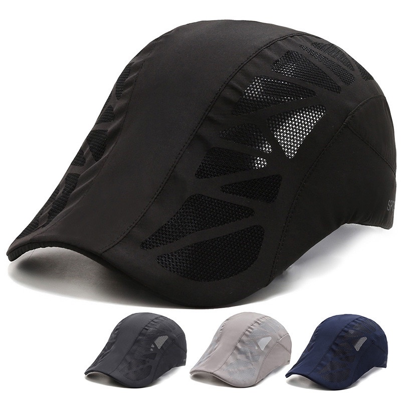 Topi Pet Pria Flat Cap Sports Outdoors Adjustable Quick Drying Topi Sport 07