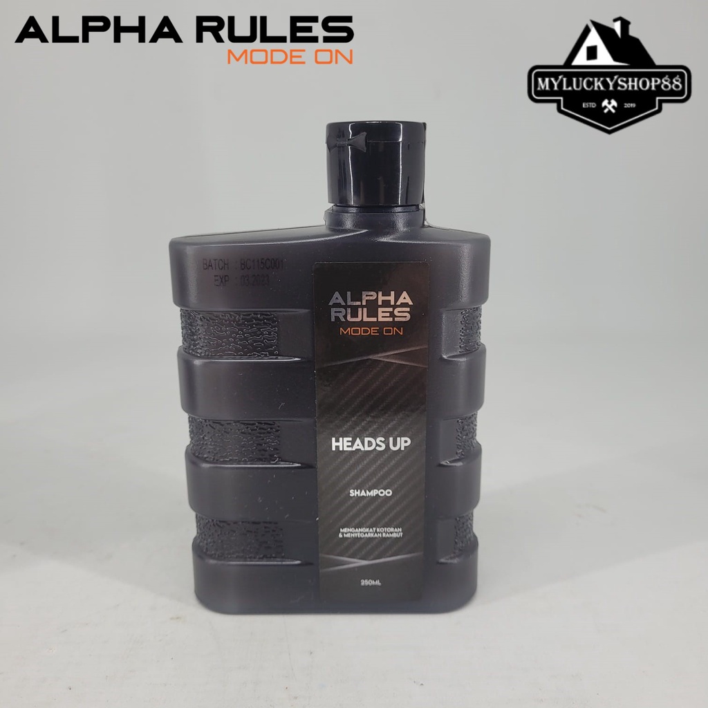 Alpha Rules Heads Up Shampoo Alpharules Sampo Shampo Pria 250 ml 250ml