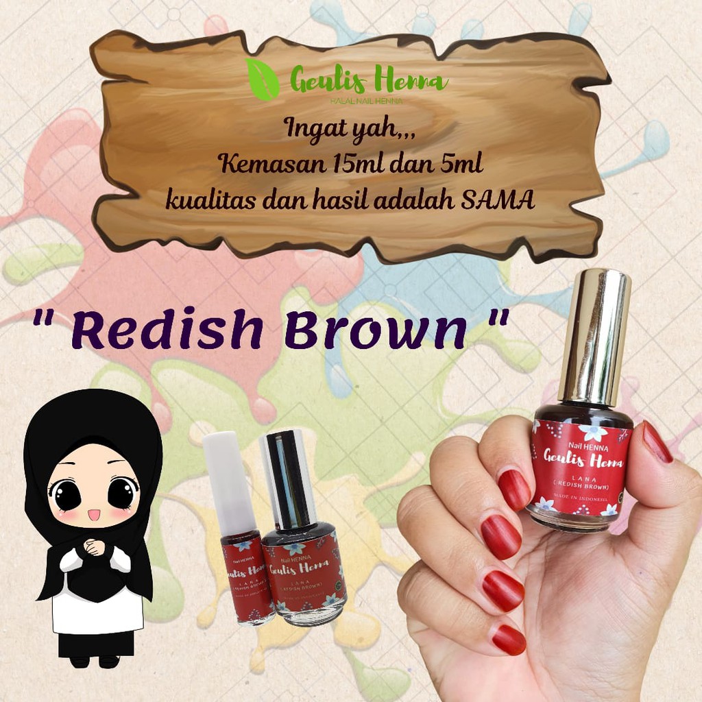 (Ready) 15 ml | Cat Kuku Henna Halal Khusus Muslimah bisa Tembus Air, Halal dan bisa untuk Wudhu