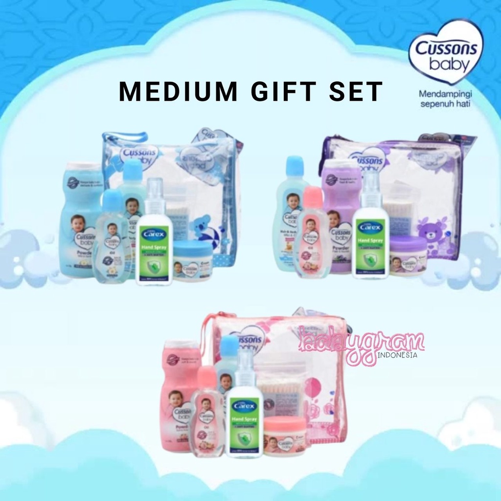 Cussons Baby BASIC ESSENTIAL Pack MEDIUM Gift Bag Set Hadiah isi 6