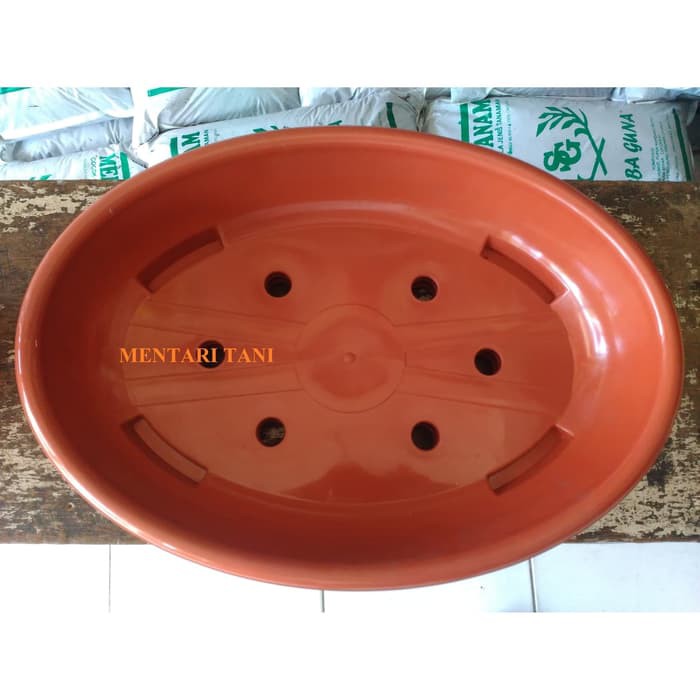 Pot Plastik Tanaman Bonsai OV 8 - Orange Diskon