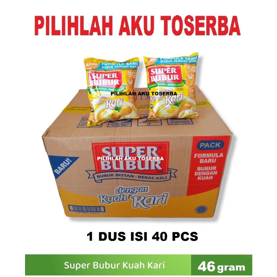 Super Bubur KUAH Rasa KARI Ayam @46 Gr - ( HARGA 1 DUS ISI 40 PCS )