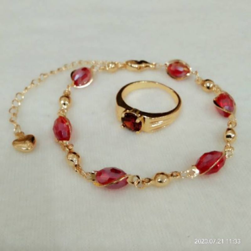 Cincin ,gelang batu permata merah dewasa